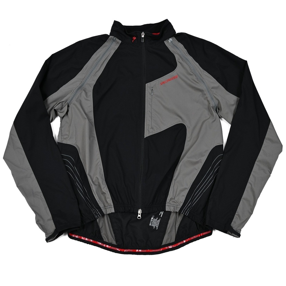 Specialized Cycling Jacket Mens XL Black Gray Deflect Hybrid Convertible Sleeves